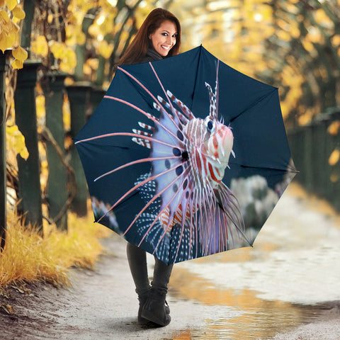 Red Lionfish Print Umbrellas