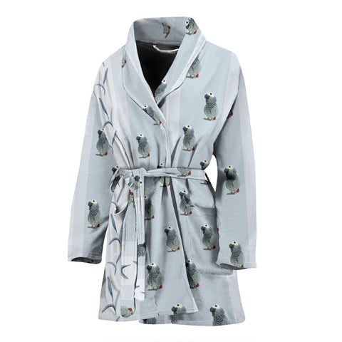 African Grey Parrot Patterns Print Bath Robe