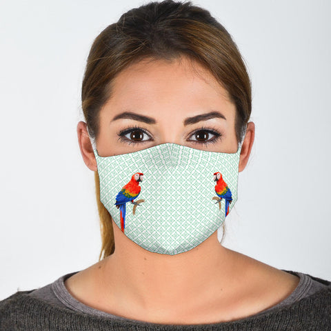 Lovely Scarlet Macaw Parrot Print Face Mask