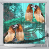 Society Finch Bird Print Shower Curtains