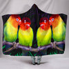 Love Bird Print Hooded Blanket