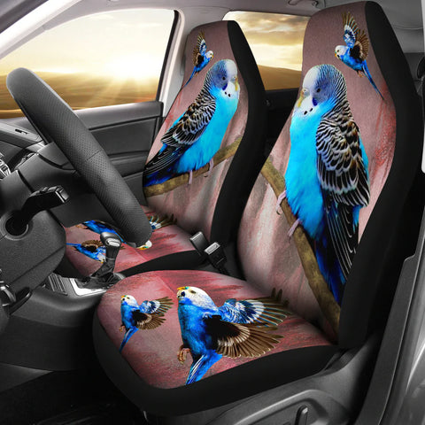 Blue Budgie (Budgerigar) Bird Print Car Seat Covers