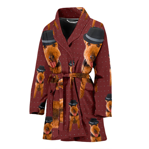 Welsh Terrier Dog Print Women's Bath Robe