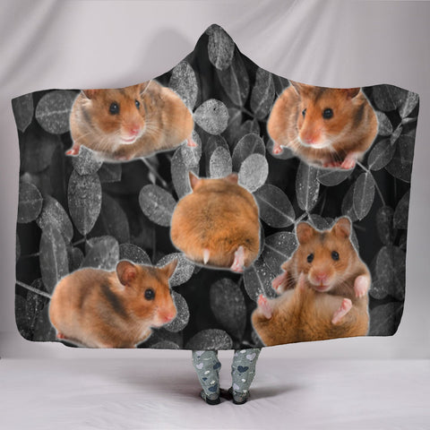 Cute Djungarian Hamster Print Hooded Blanket