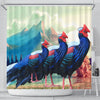 Hoogerwer Pheasant Bird Print Shower Curtains