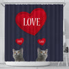 Chartreux Cat Love Print Shower Curtain