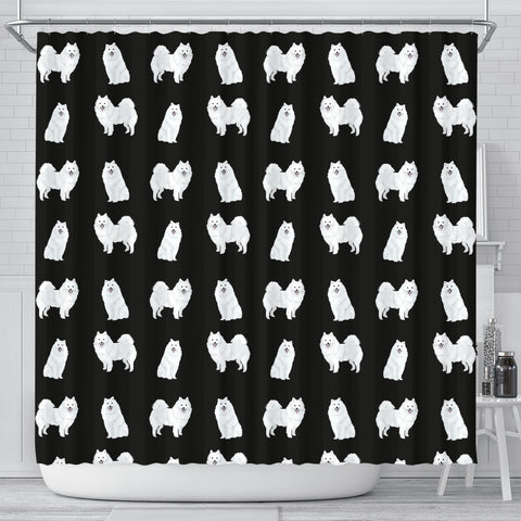 American Eskimo Dog Pattern Print Shower Curtains