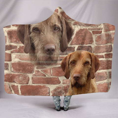 Cute Wirehaired Vizsla Dog Hooded Blanket