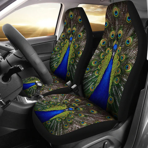 Beautiful Peacock Bird Print Car Seat Covers