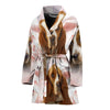 Basset Hound On White Print Women's Bath Robe