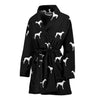 Whippet Dog Pattern Print Women's Bath Robe