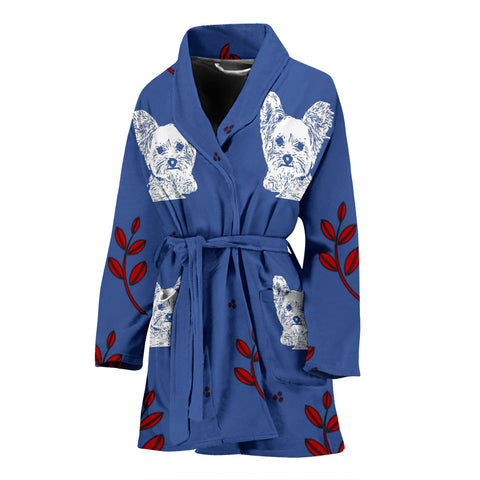 Yorkshire Terrier (Yorkie) Print Women's Bath Robe