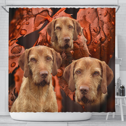 Wirehaired Vizsla Dog Print Shower Curtains