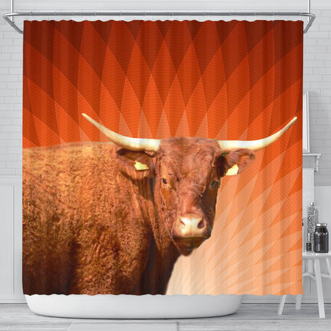 Amazing Salers Cattle (Cow) Print Shower Curtain