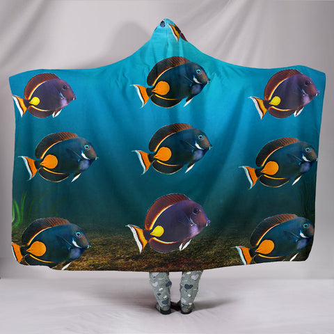 Acanthurus Achilles Fish Print Hooded Blanket