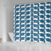 Dachshund Dog Art On SkyBlue Print Shower Curtains