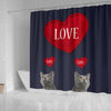 Chartreux Cat Love Print Shower Curtain