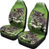 Cute American Shorthair Cat Print Car Seat Covers