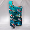 Neon Tetra Fish Print Hooded Blanket