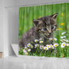 Cute American Shorthair Cat Print Shower Curtains