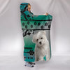 Cute Maltese Black Floral Print Hooded Blanket