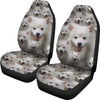 American Eskimo Dog In Lots Print Car Seat Covers