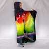 Love Bird Print Hooded Blanket