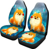 Cute Pomeranian Dog Art Print Car Seat Covers