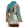 Cute Lhasa Apso Dog Print Women's Bath Robe