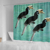 African Pied Hornbill Bird Print Shower Curtains