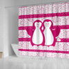 Cute Penguin Bird Print Shower Curtain