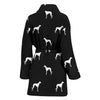 Whippet Dog Pattern Print Women's Bath Robe