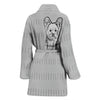 Yorkie Dog Print Women's Bath Robe