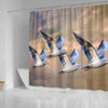 Seagulls Birds Flying Print Shower Curtains