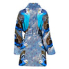 Blue Budgie Bird Print Women's Bath Rob