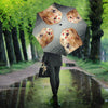 Cute Golden Retriever On Pink Print Umbrellas