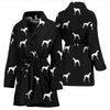 Whippet Dog Pattern Print Women's Bath Robe