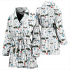 African Grey Parrot Print Women's Bath Robe