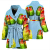 Peach Faced (Rosy Faced) Love Bird Print Women's Bath Robe