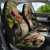 Black Stork Bird Print Car Seat Covers