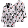 Cute Birds With Paws Print Women's Bath Robe