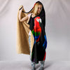 Red And Green Macaw Parrot Print Hooded Blanket