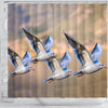 Seagulls Birds Flying Print Shower Curtains