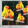 Sun Conure Parrot Art Print Shower Curtains