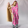 Australian Cattle Dog Pattern Print Pink Hooded Blanket