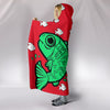 Fish Print On Red Hooded Blanket