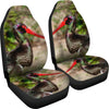 Black Stork Bird Print Car Seat Covers