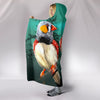 Zebra Finch Bird Print Hooded Blanket