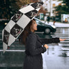 Border Collie Chess Print Umbrellas