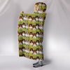 Shetland Sheepdog Pattern Print Hooded Blanket